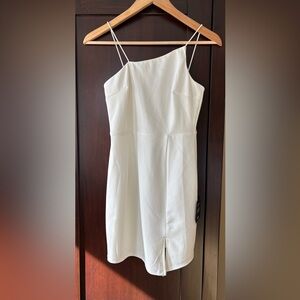 Lulu's White Dress with Asymmetric Neckline